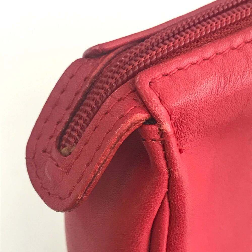 CHRISTIAN DIOR Red Leather Pochette Shoulder Bag - Picture 9 of 16